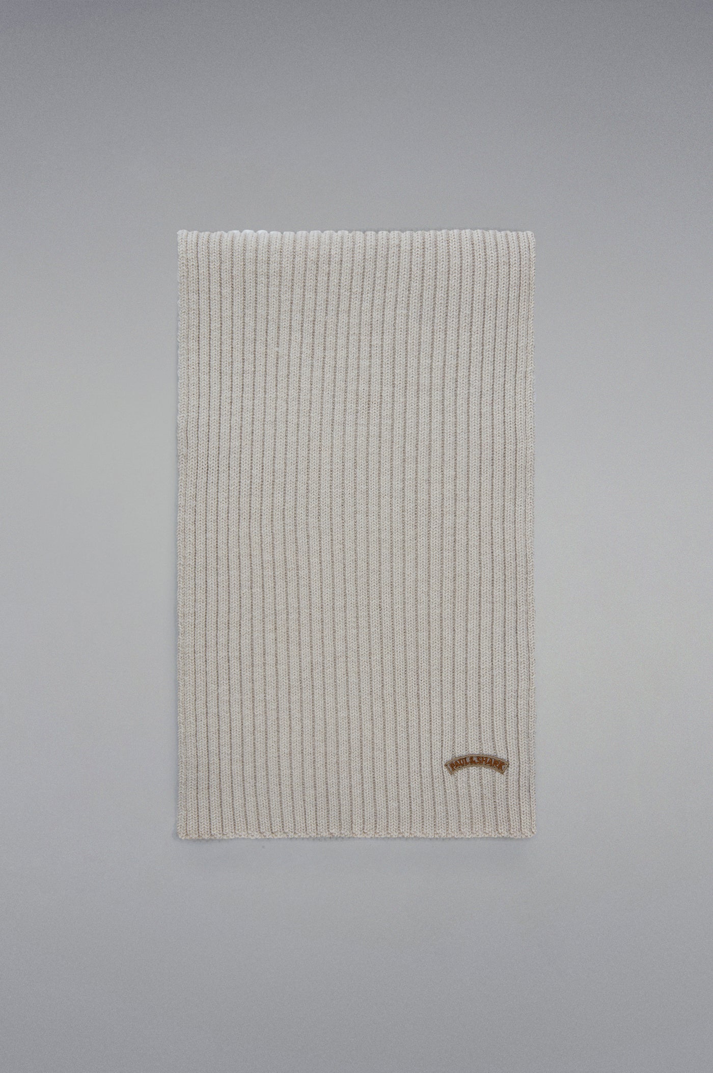 Paul & Shark Wool Scarf with Moon Badge | Cream