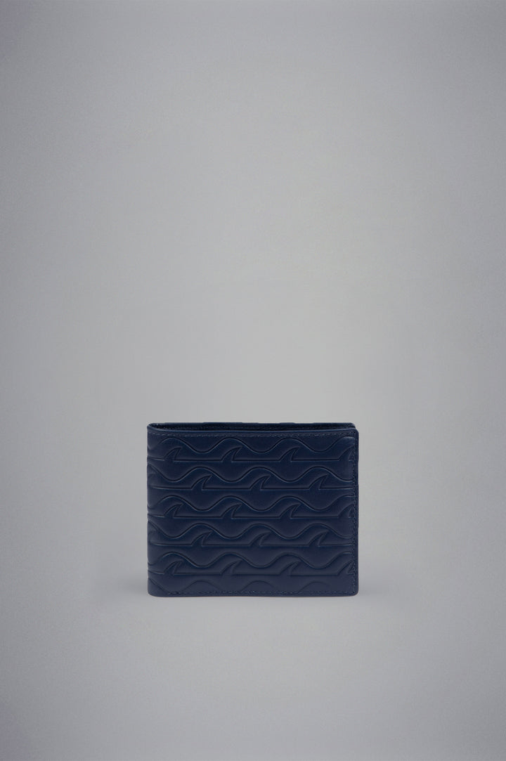 Paul & Shark Monogram Leather Wallet | Navy