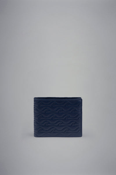 Paul & Shark Monogram Leather Coin Wallet | Navy