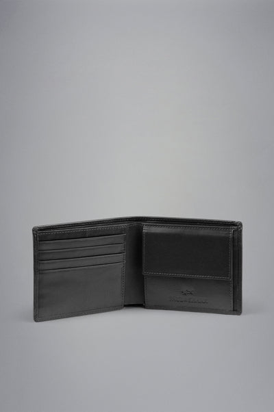 Paul & Shark Leather Billfold Coin Wallet | Black