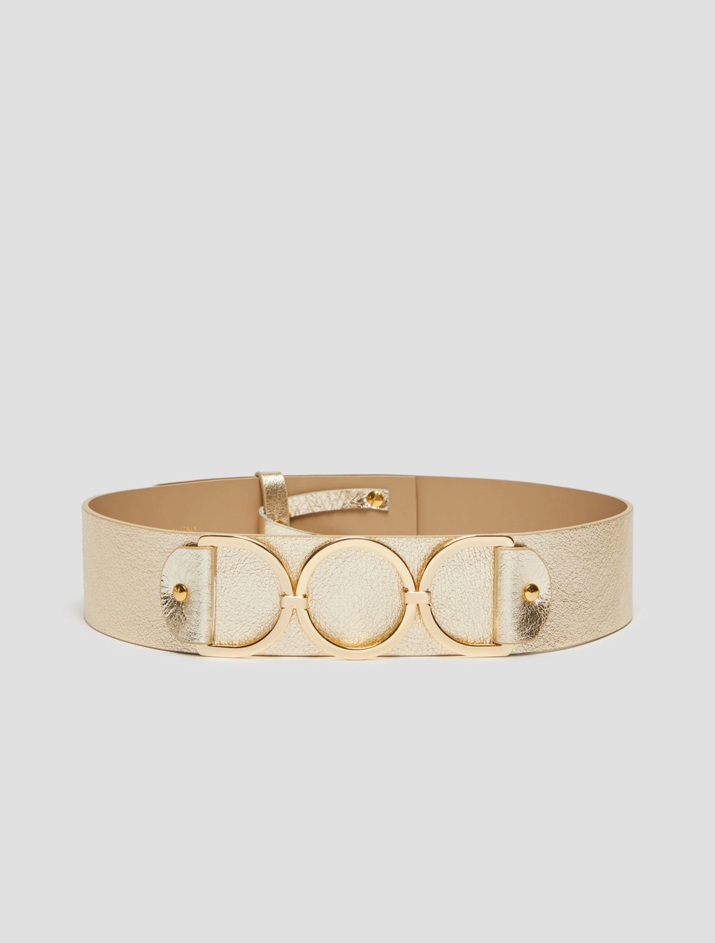 PennyBlack Laminated Leather Ring Belt | Gold