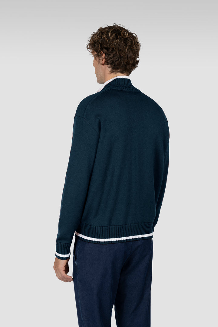 Paul & Shark Soft Cool Touch Wool Cardigan | Navy