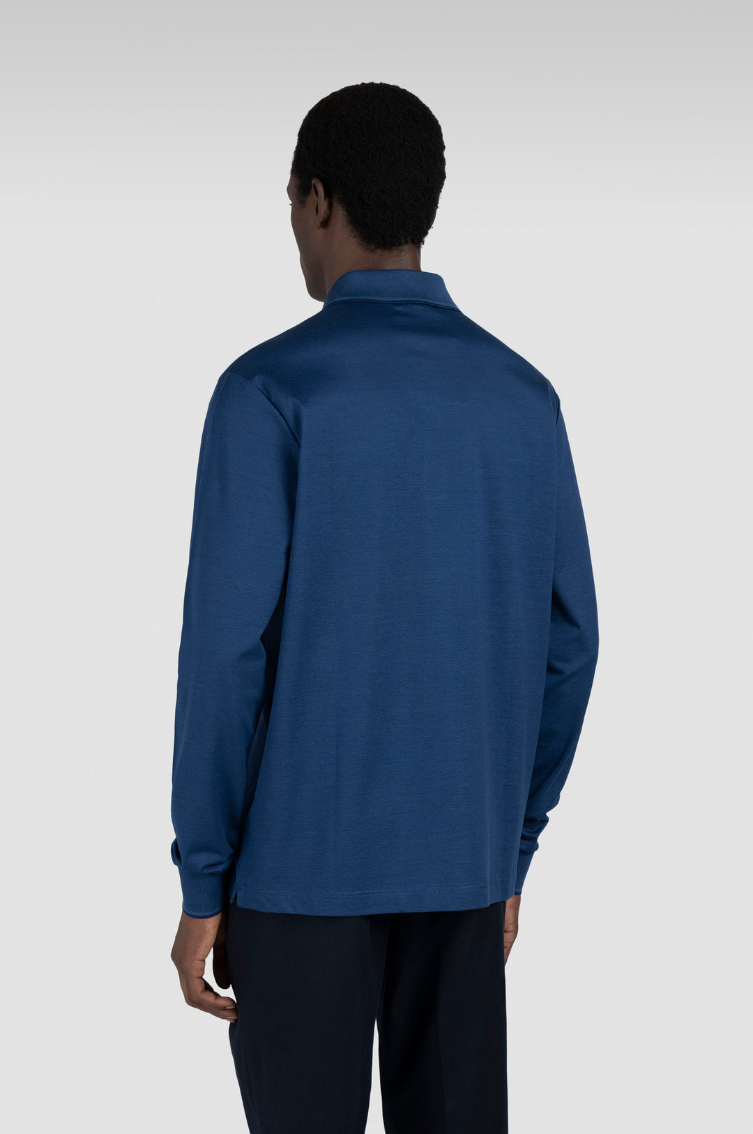 Paul & Shark Embroidered Fin Two Tone Cotton Piqué Polo | Navy