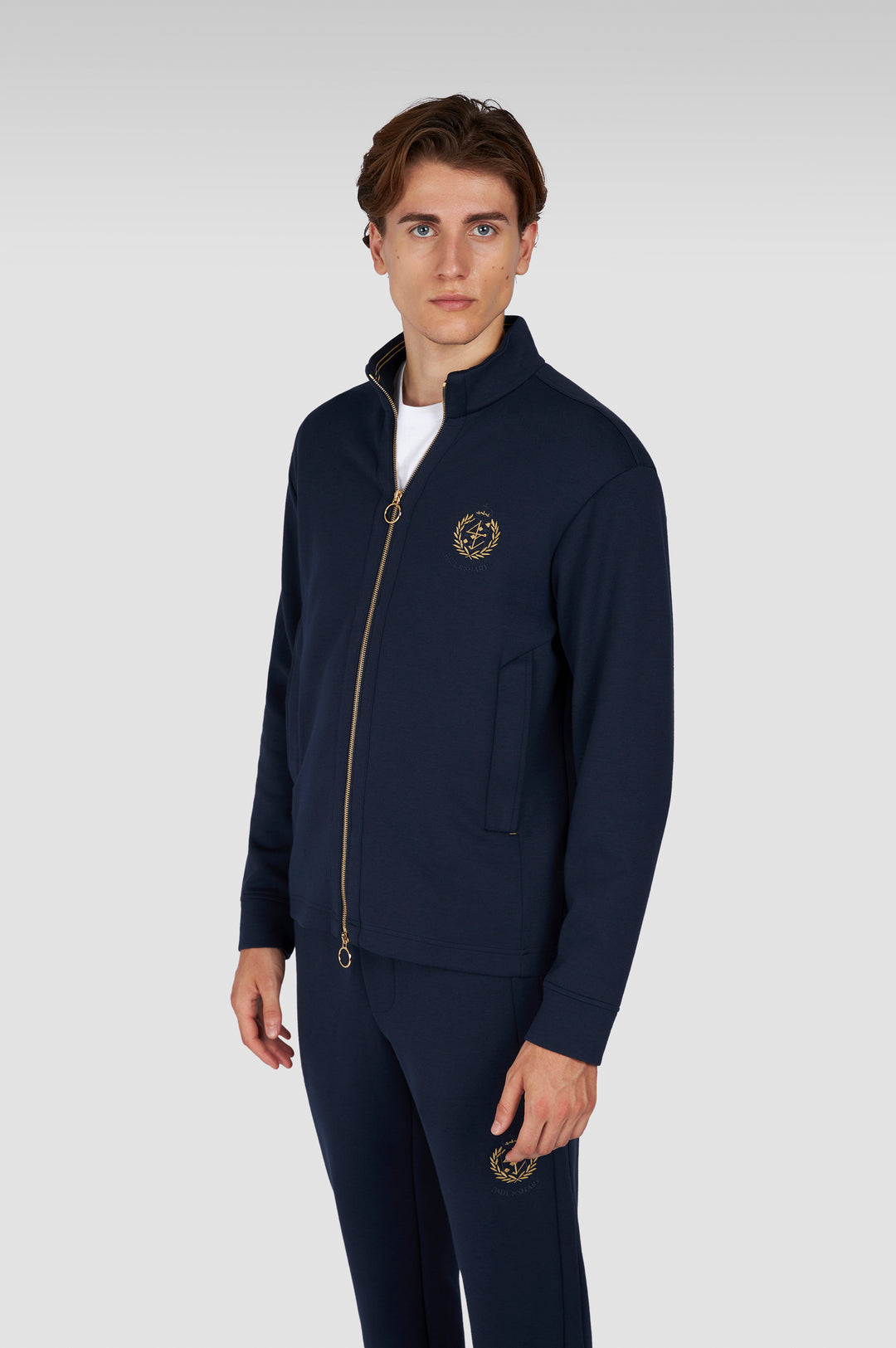 Paul & Shark Heraldic Embroidery Supima® Fleece Cardigan | Navy