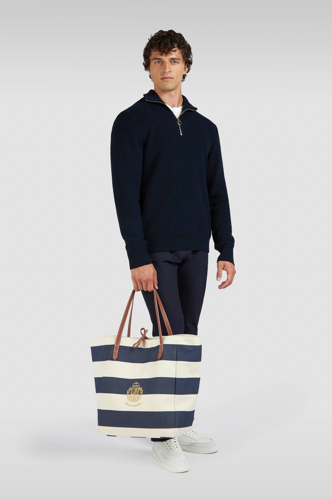 Paul & Shark Dynamic Stretch Nylon Regular fit Chino with Shark Fin | Navy