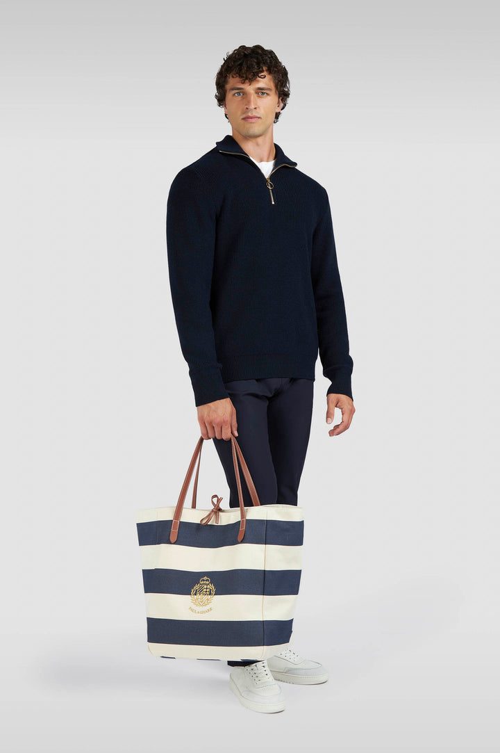 Paul & Shark Dynamic Stretch Nylon Regular fit Chino with Shark Fin | Navy