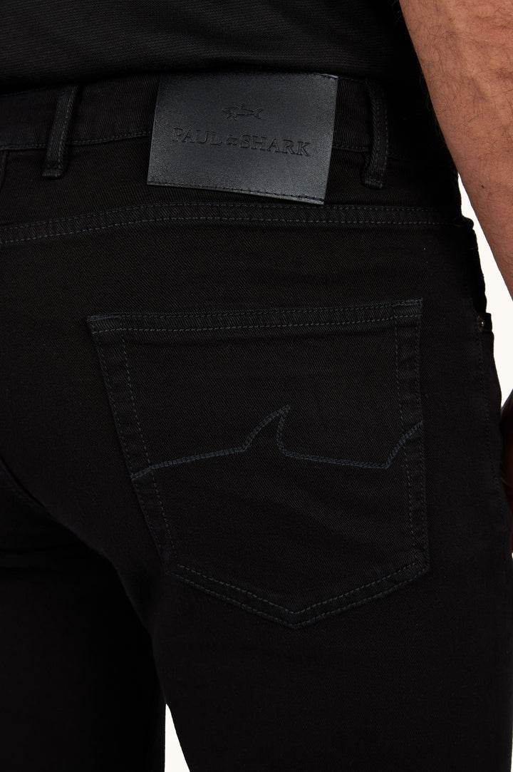 Paul & Shark Black Rivet Organic Stretch Denim | Black