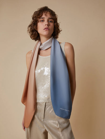 PennyBlack Stefano Long Scarf | Grey/Beige Multi