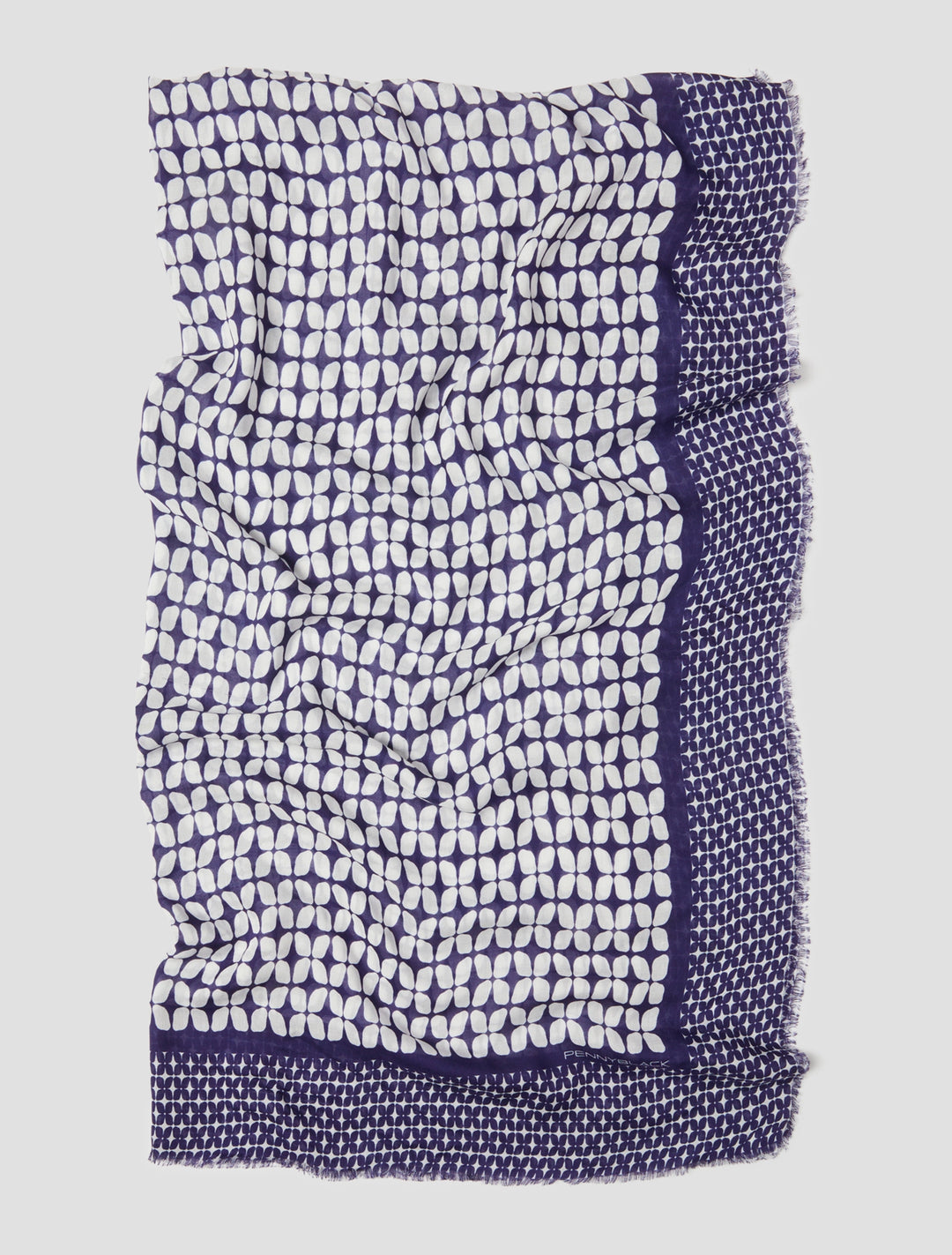 PennyBlack Printed Modal Stole | Navy