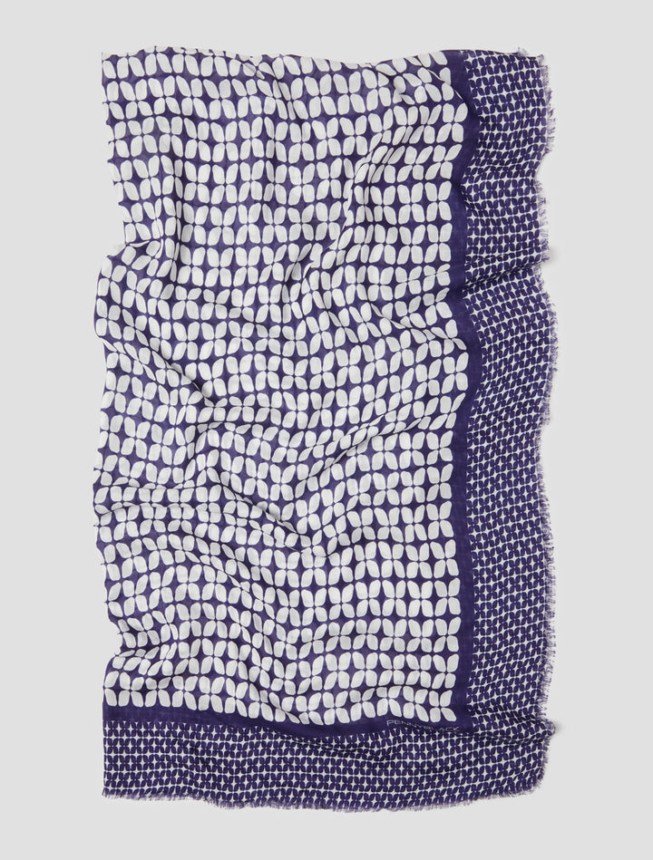 PennyBlack Printed Modal Stole | Navy