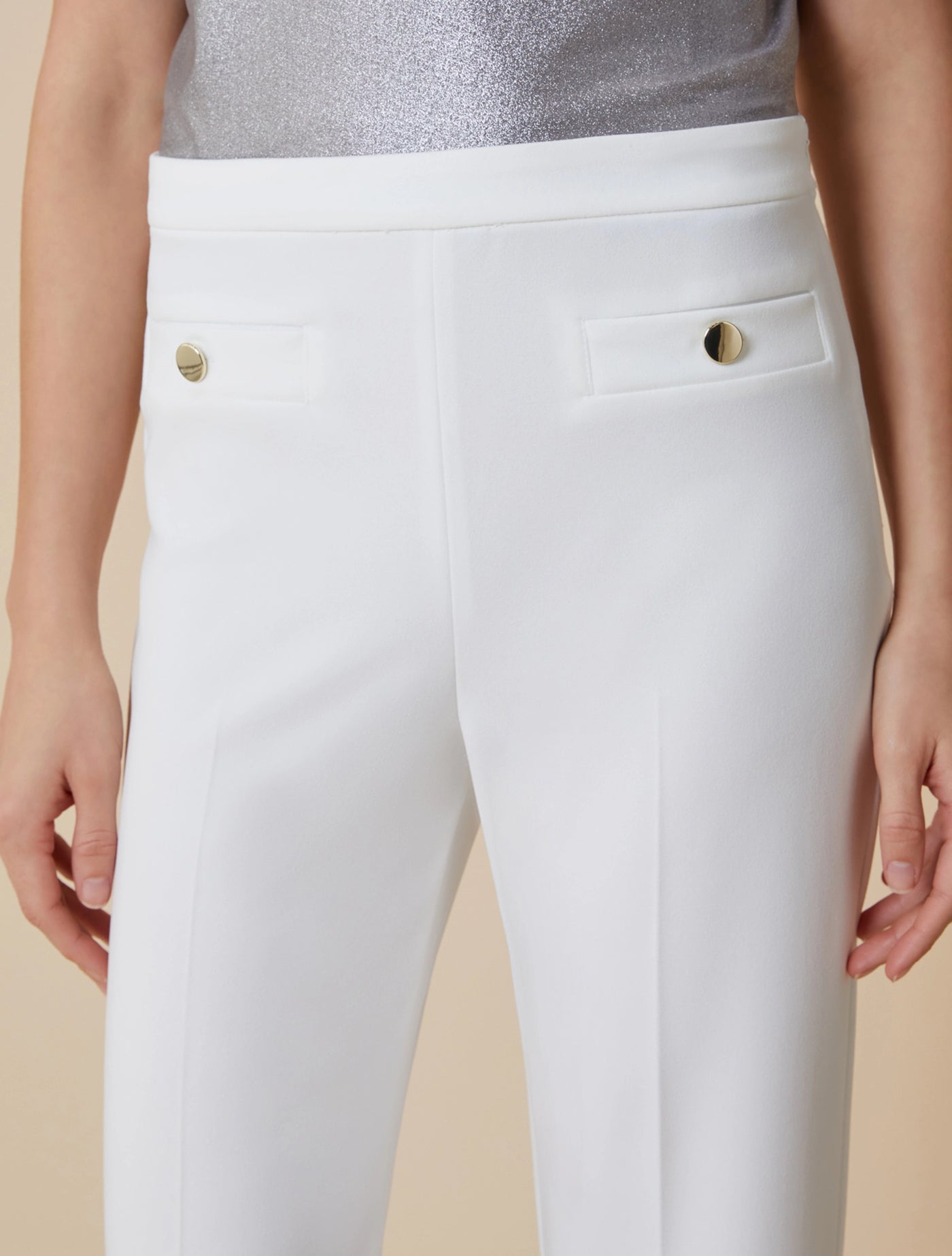 PennyBlack Crepe Jersey Trousers | White