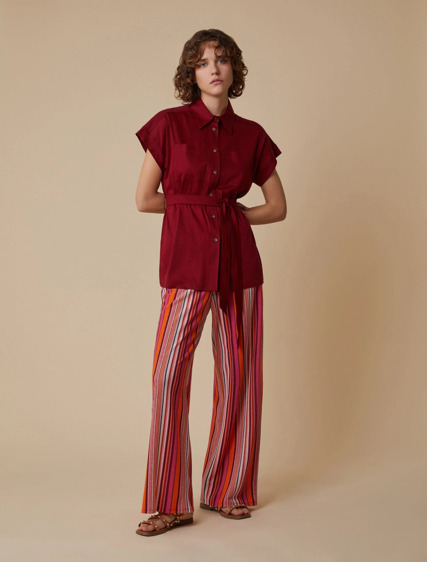 PennyBlack Trousers with Stripes | Fuchsia Multi