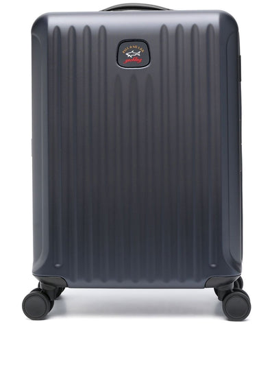Paul & Shark Polycarbonate Carry-on Suitcase with Logo Rubber Badge | Navy
