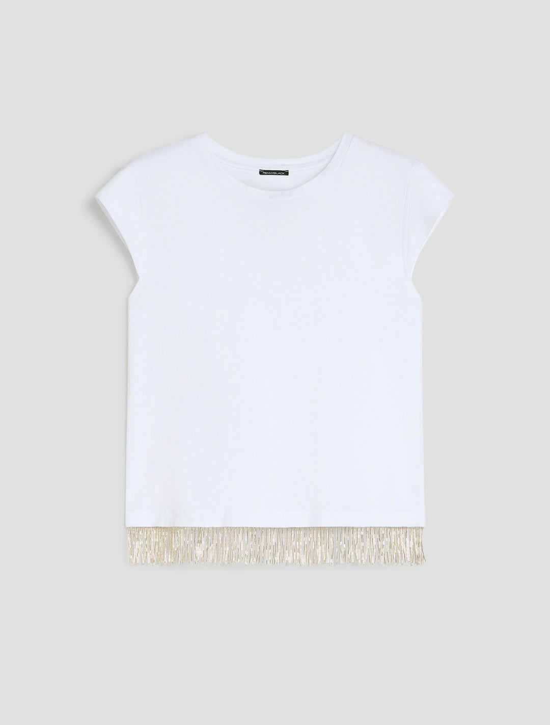 PennyBlack Beaded fringe T-shirt | White