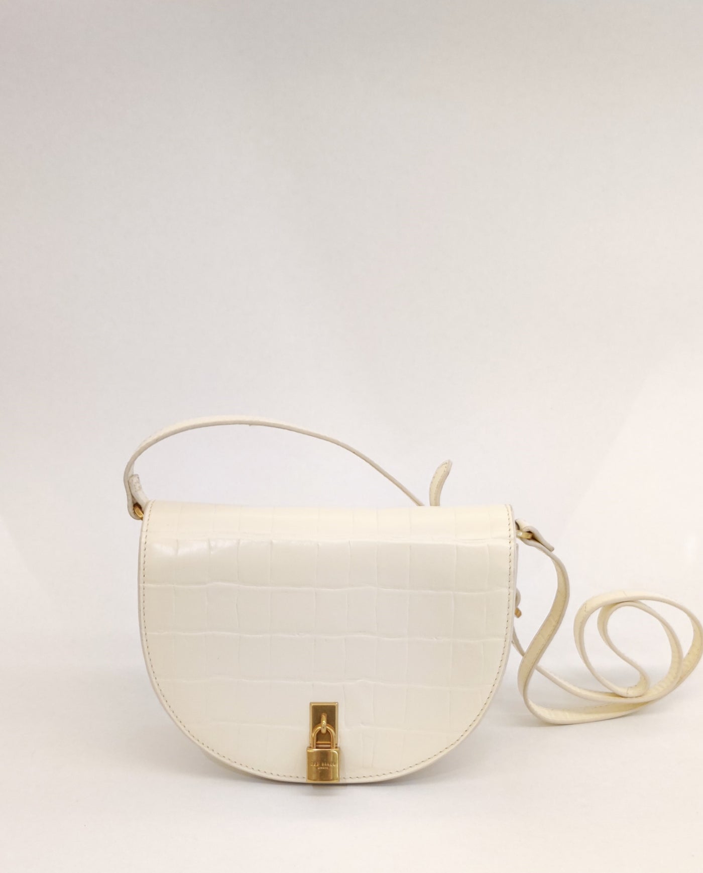 Ted Baker Sohho Leather Padlock Saddle Bag | Ivory