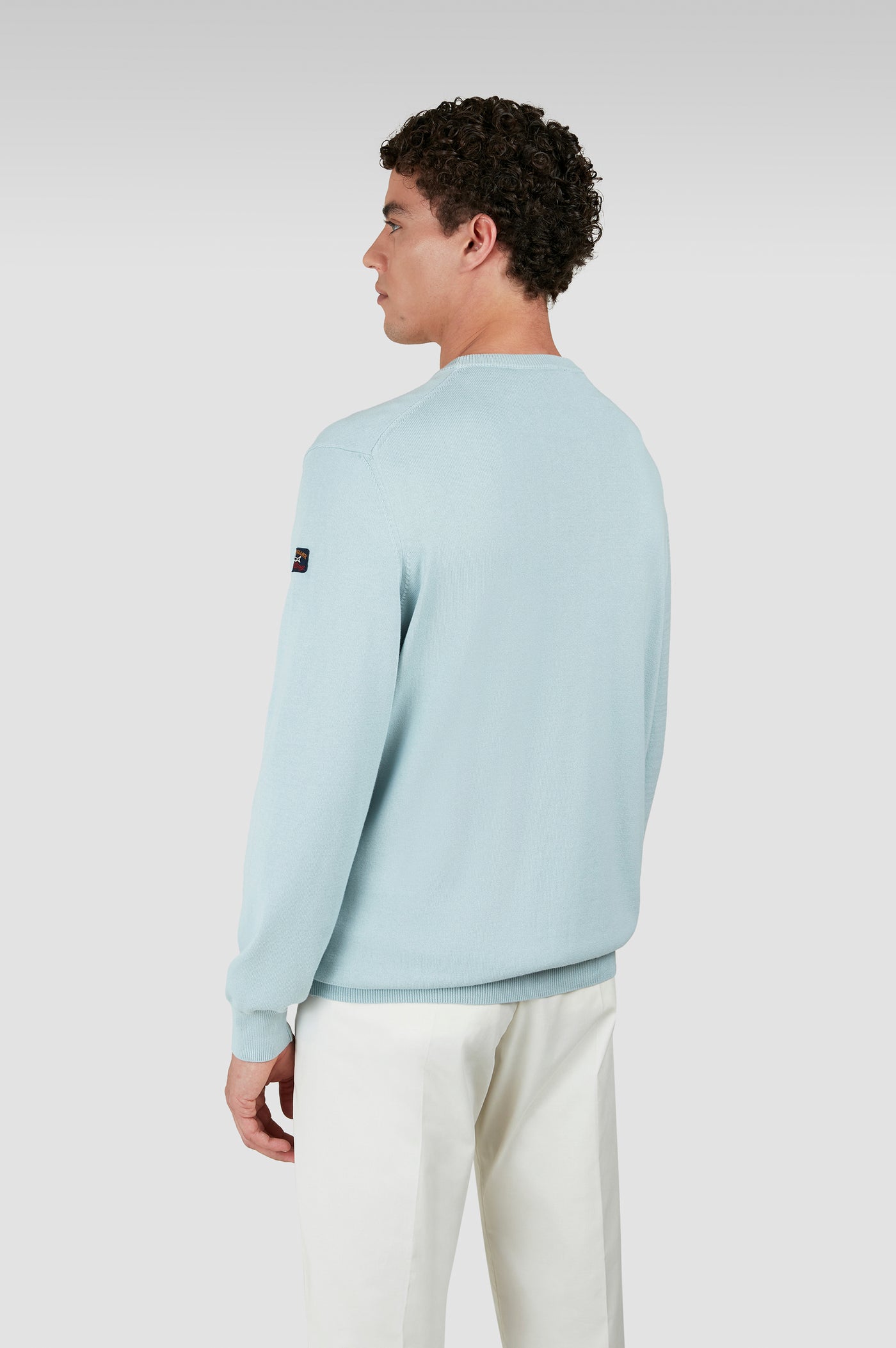 Paul & Shark Garment Dyed Pima Cotton Crewneck Sweater | Ether Blue