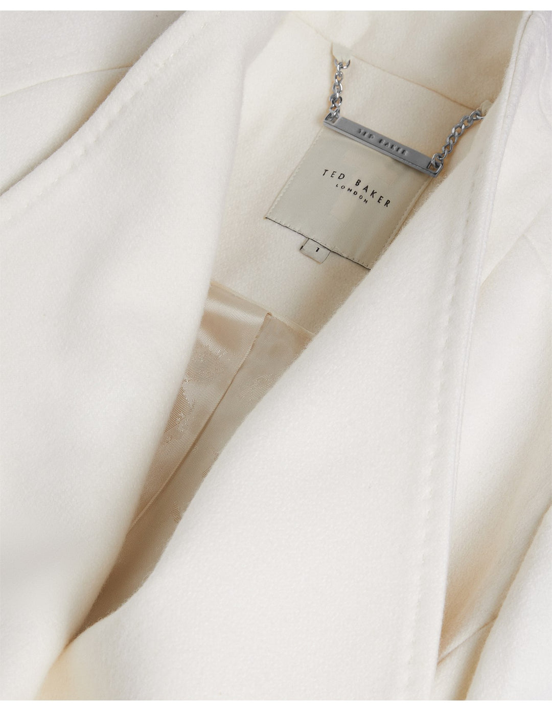 Ted Baker Rose Midi Length Belted Wool Wrap Coat | Ivory