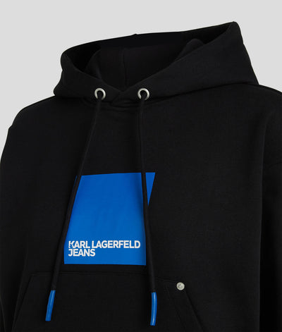 Karl Lagerfeld Box Logo Regular Fit Hoodie | Black