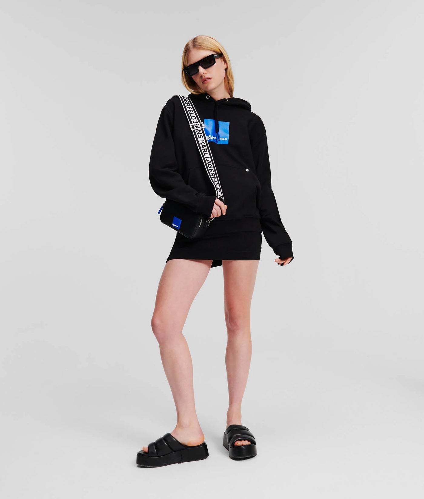 Karl Lagerfeld Box Logo Regular Fit Hoodie | Black