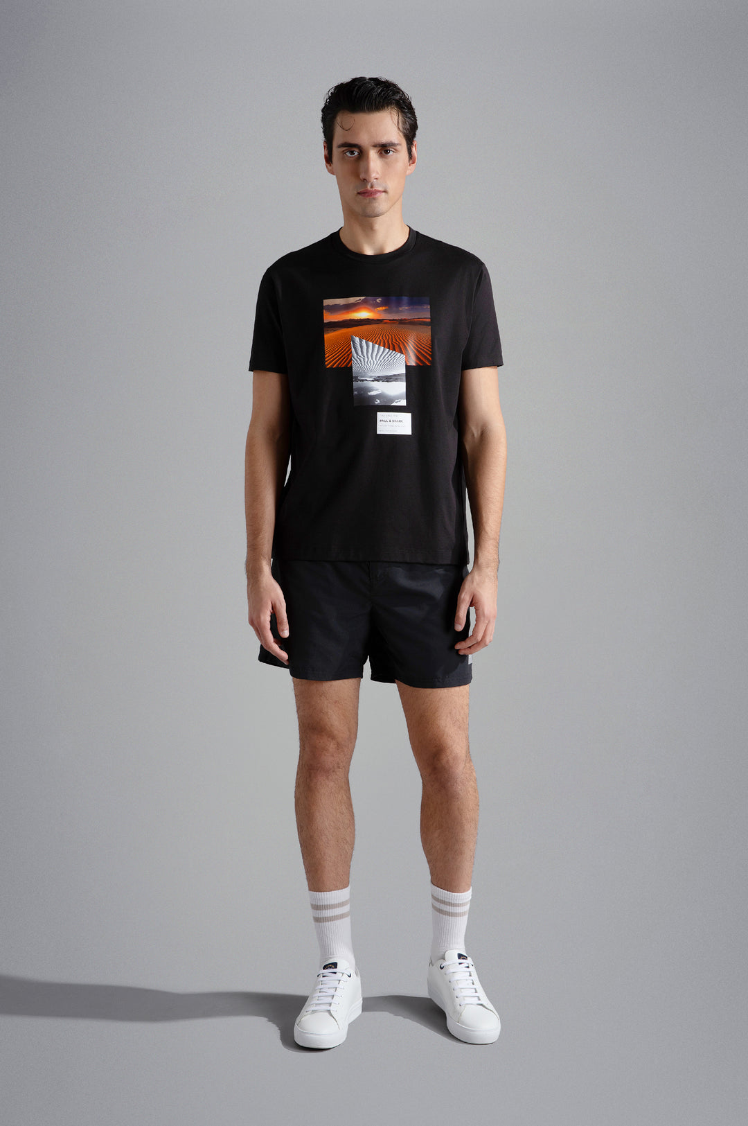 Paul & Shark Cotton Jersey T-shirt with Prints | Black