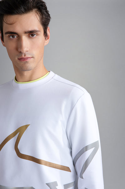 Paul & Shark Sweatshirt with Maxi Shark Print | White