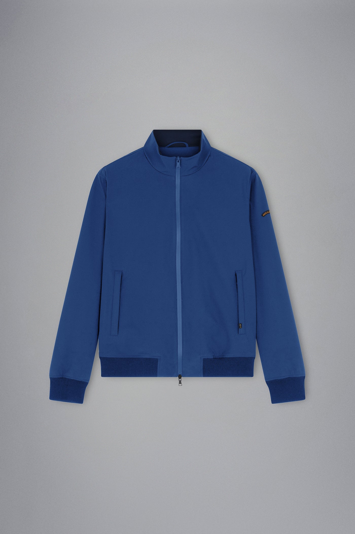 Paul & Shark Typhoon Bomber with Striped Knit | Royal Blue