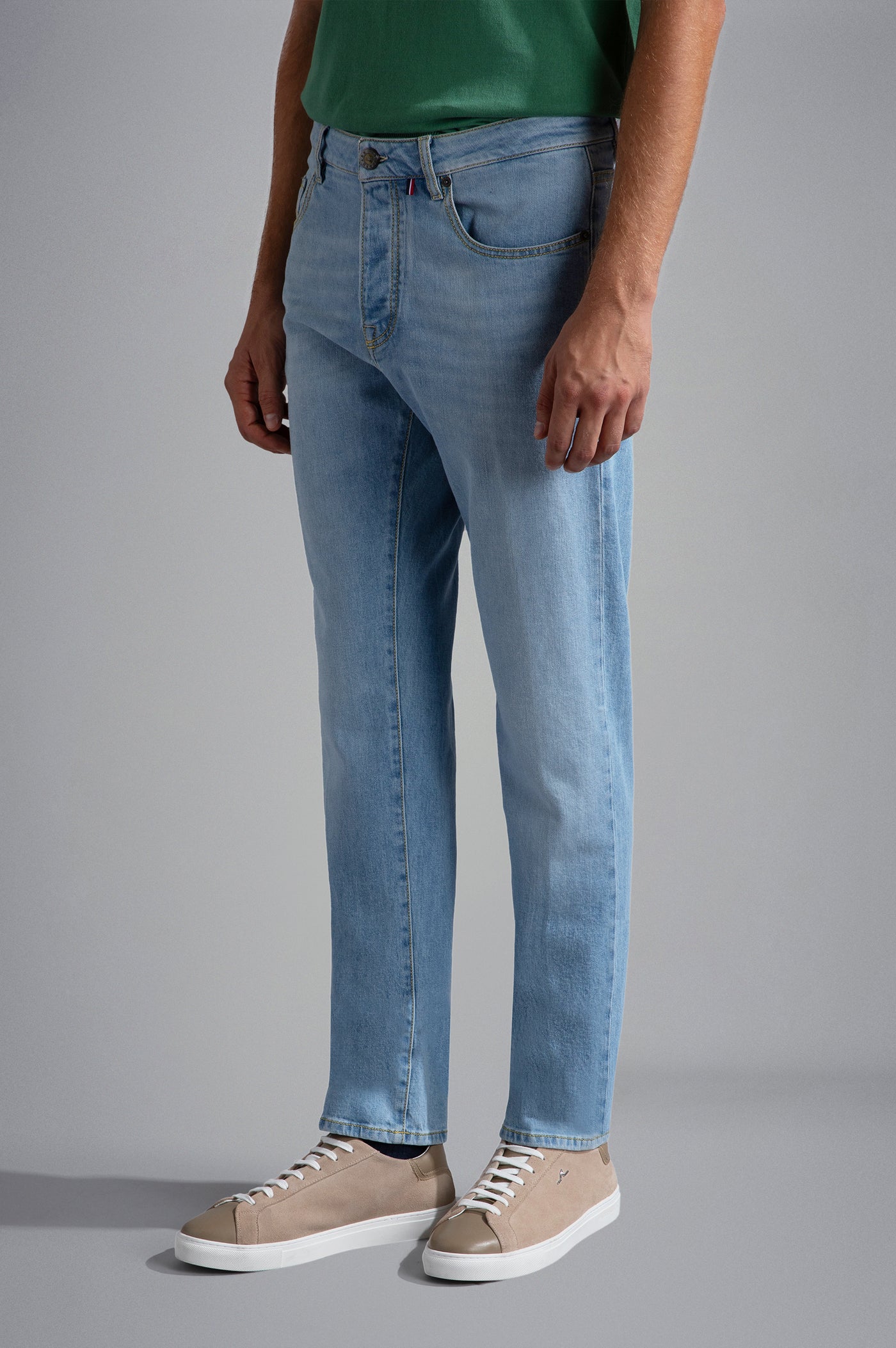 Paul & Shark Yellow Rivet Organic Stretch Jeans | Light Blue