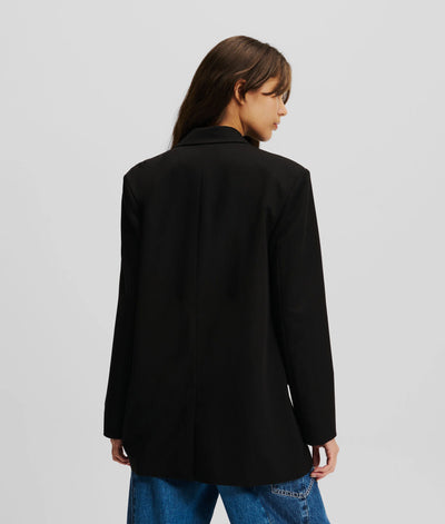 Karl Lagerfeld Fabric Mix Blazer | Black/Blue