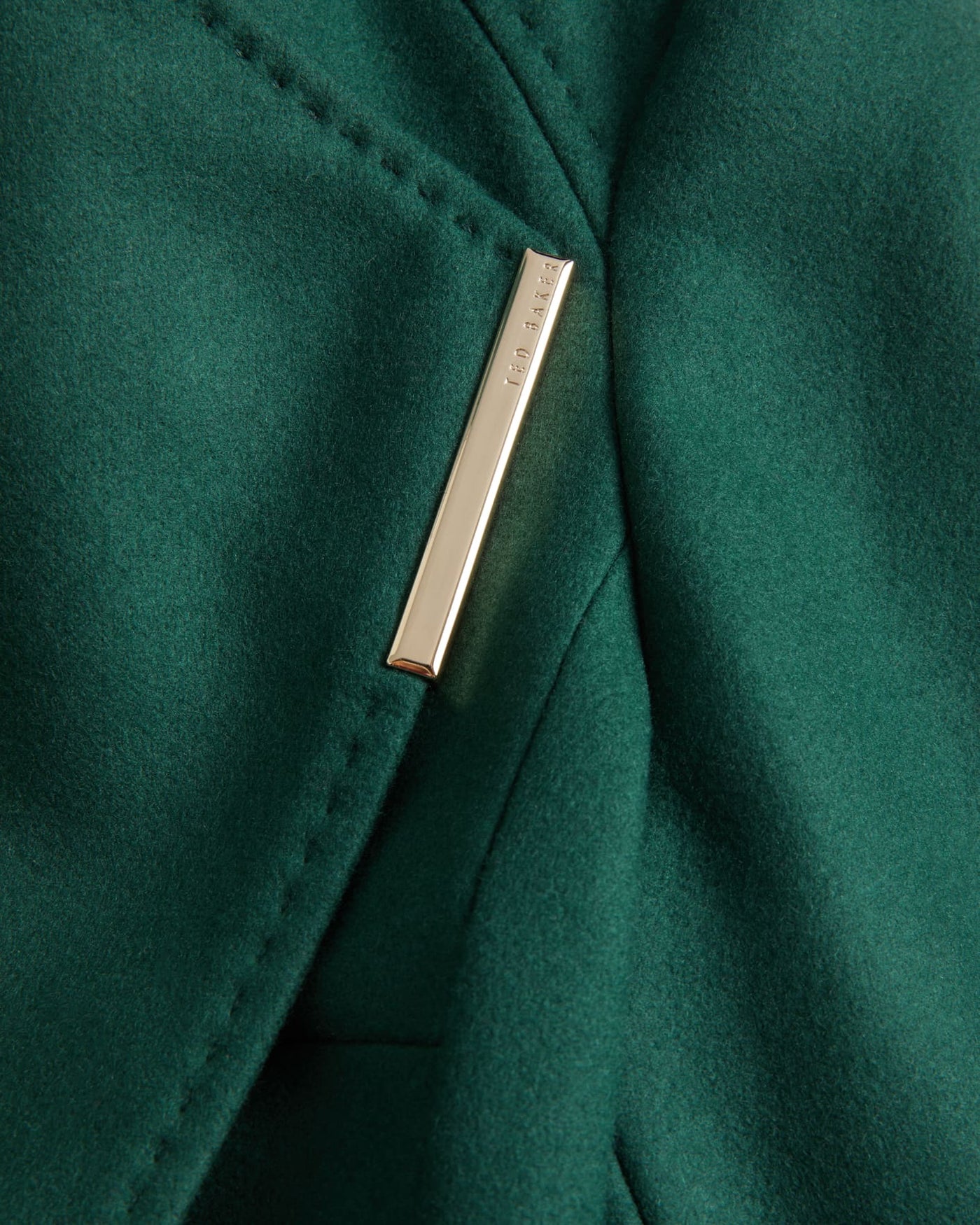 Ted Baker Rose Wool Wrap Midi Coat | Dark Green