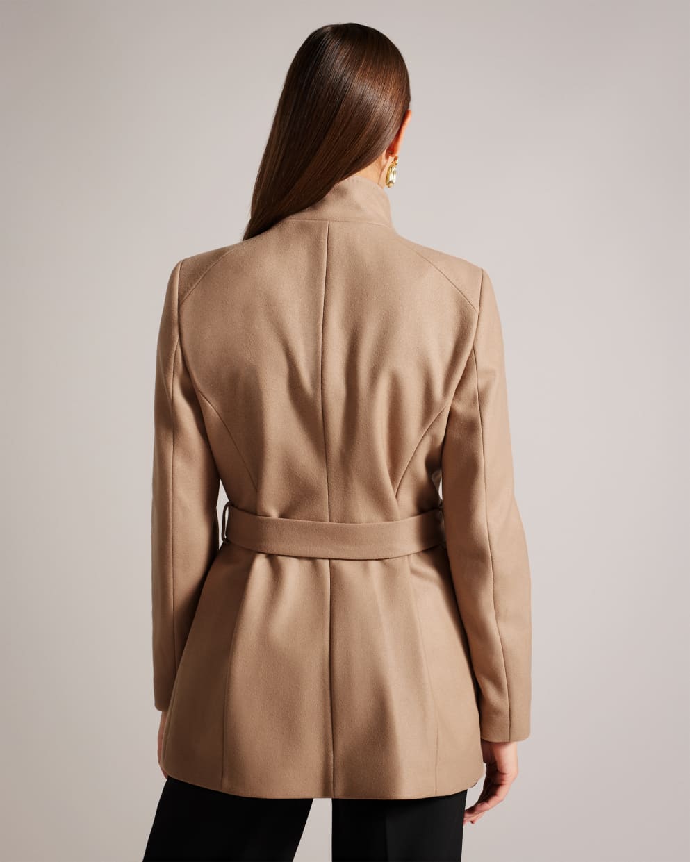 Ted Baker Rosess Wool Wrap Short Coat | Camel