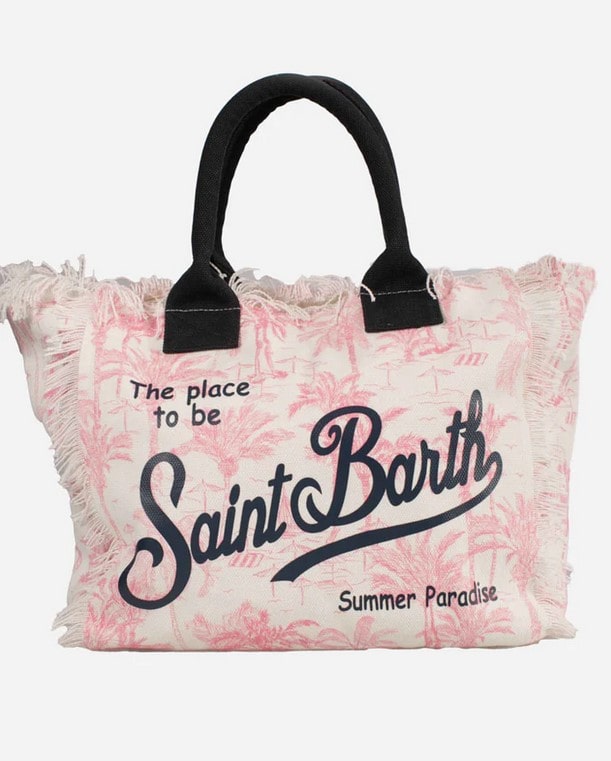 MC2 Saint Barth Vanity Canvas Bag | Pink/White