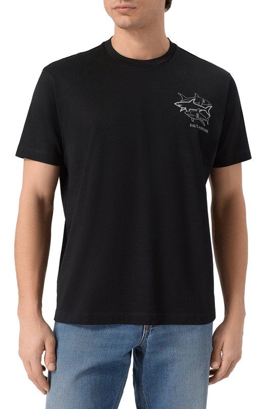 Paul & Shark Double Mercerised Cotton Jersey T-shirt | Black