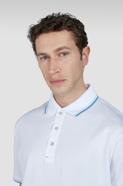 Paul & Shark Double Mercerised Jersey Cotton Polo Shirt | White