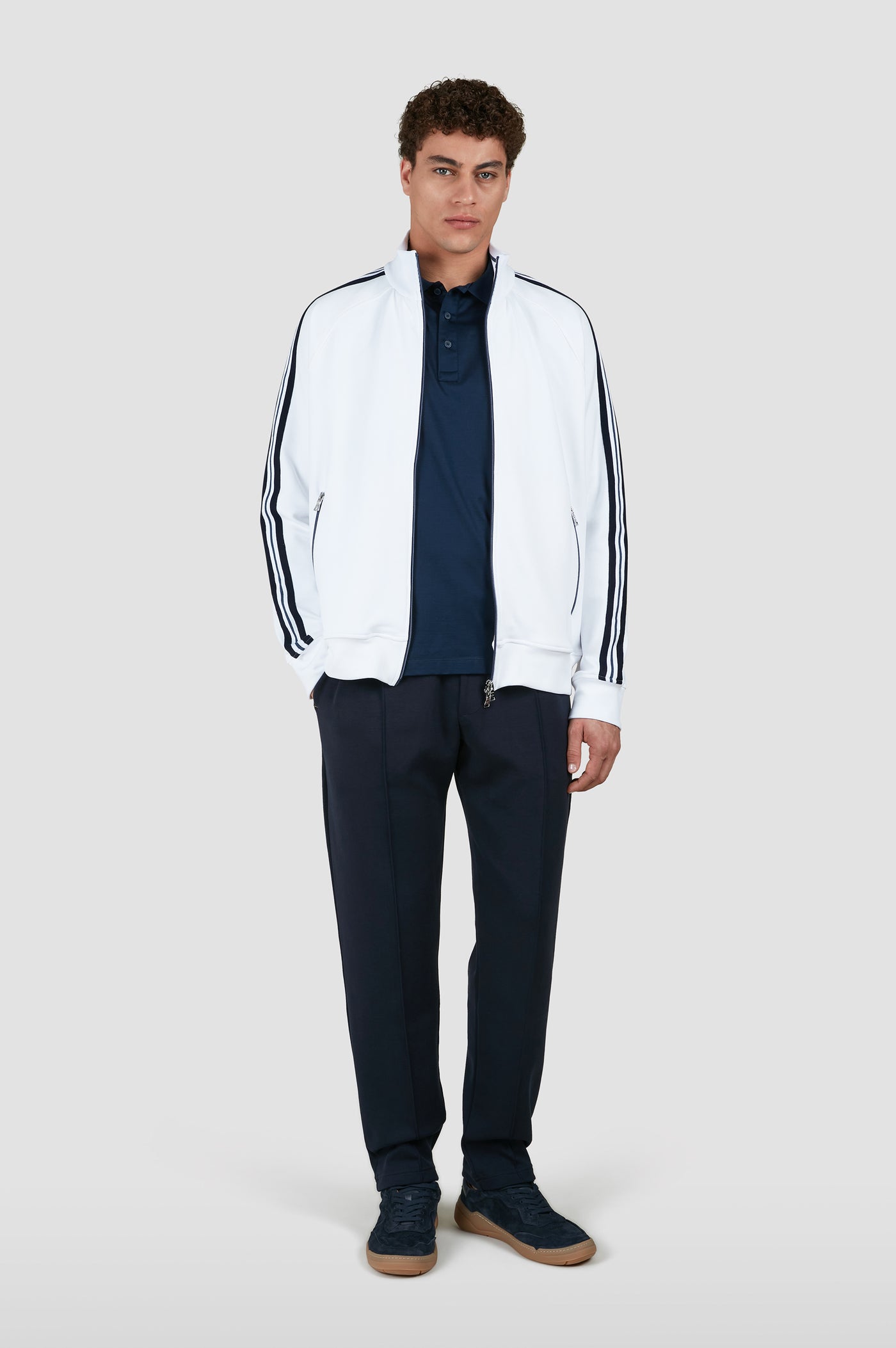 Paul & Shark Active Fleece Cotton Full Zip Cardigan | White