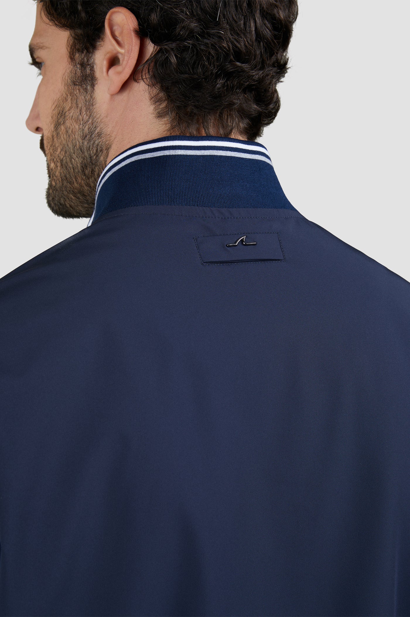 Paul & Shark Typhoon® RE 4x4 Stretch Bomber with Striped Trims | Navy