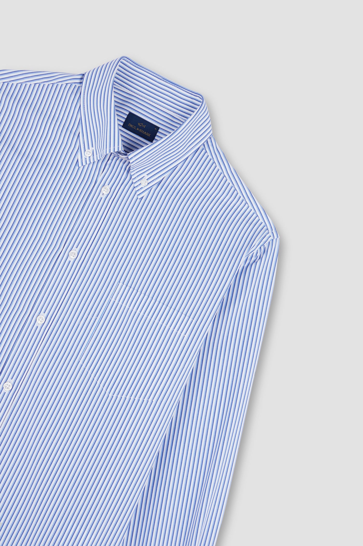 Paul & Shark Soft Touch Cotton Poplin Stripes Shirt | Blue/White