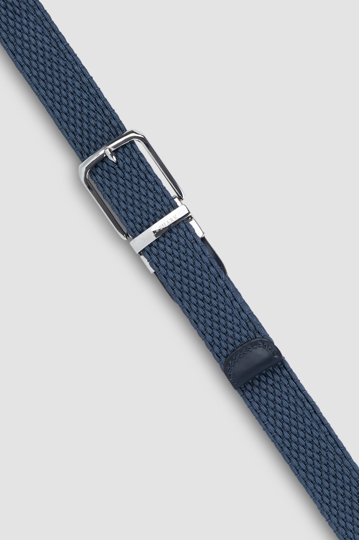 Paul & Shark Leather Elastic Striped Belt | Navy