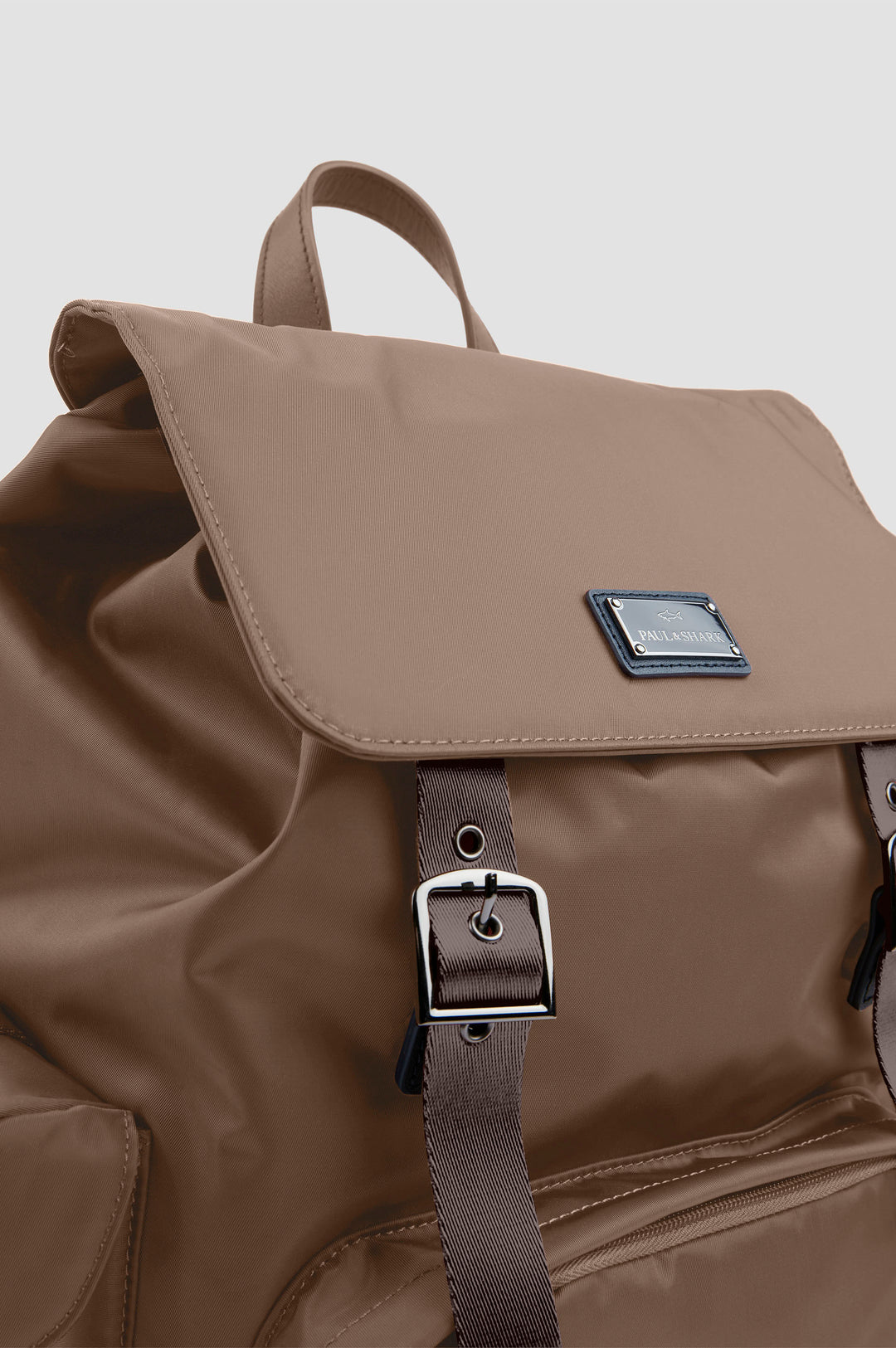 Paul & Shark Utility Nylon Bag with Leather Trim | Beige