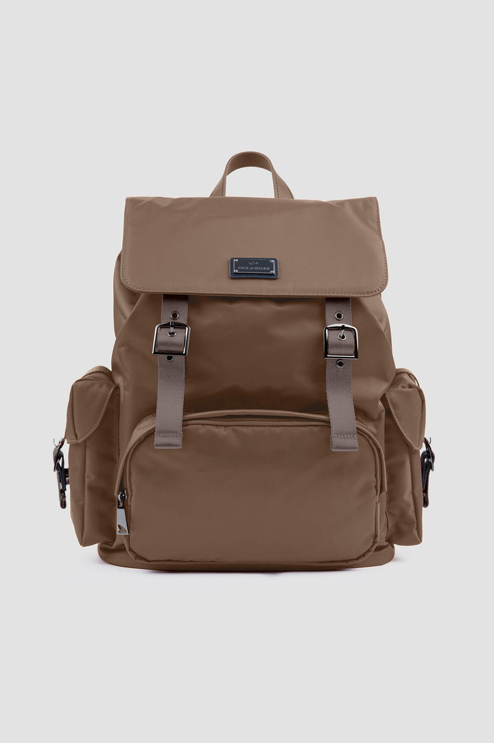 Paul & Shark Utility Nylon Bag with Leather Trim | Beige