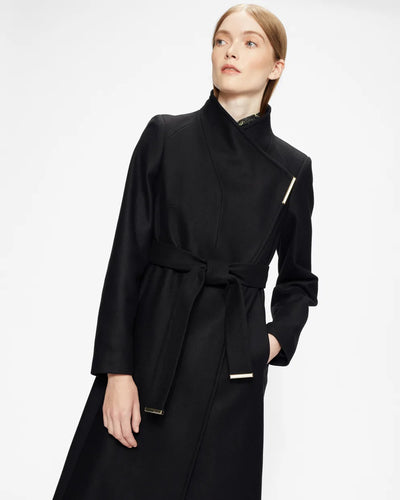 Ted Baker Rosell Wool Wrap Long Coat | Black