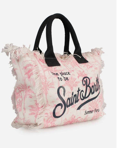 MC2 Saint Barth Vanity Canvas Bag | Pink/White