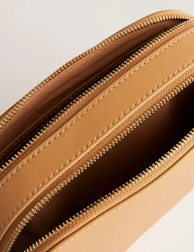 Ted Baker Darcelo Leather Double Zip Crossbody Camera Bag | Taupe