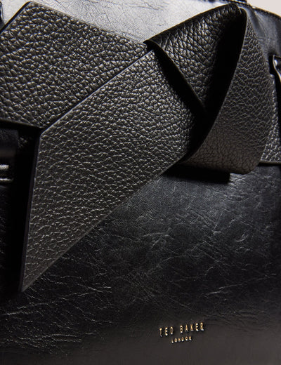 Ted Baker Jimsa Knot Bow Faux Leather Crossbody Tote Bag | Jet Black