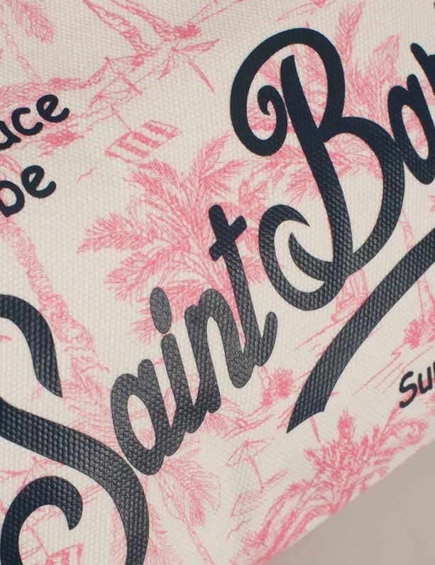 MC2 Saint Barth Vanity Canvas Bag | Pink/White