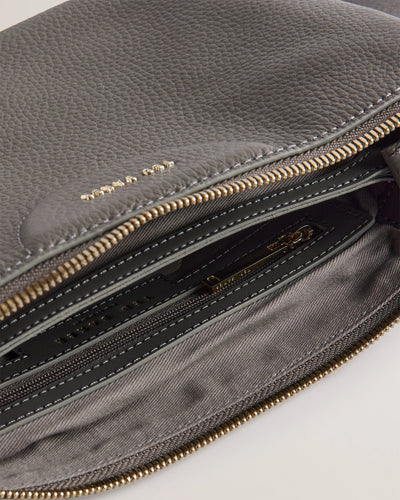 Ted Baker Esille Branded Webbing Crossbody Leather Bag | Mid Grey