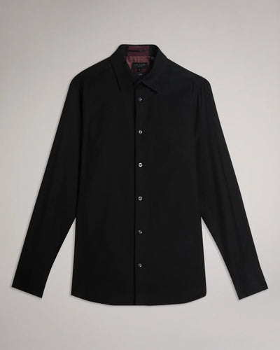 Ted Baker Lecce Long Sleeve Textured Stripe Shirt | Black