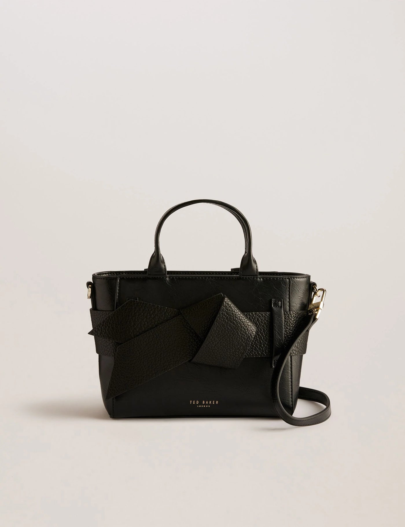 Ted Baker Jimisie Mini Knot Bow Faux Leather Tote Bag | Black
