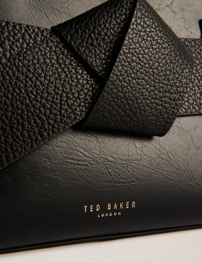Ted Baker Jimisie Mini Knot Bow Faux Leather Tote Bag | Black