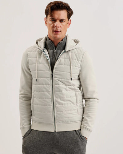 Ted Baker Adburys Regular Quilted Zip Hoodie | Beige