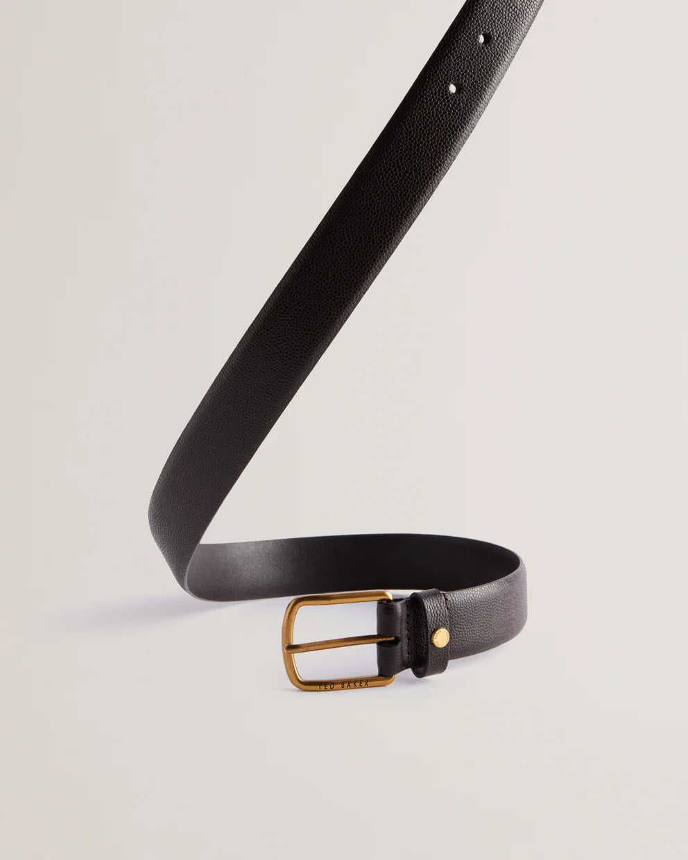 Ted Baker Keiith Caviar Texture Leather Belt | Brown Chocolate